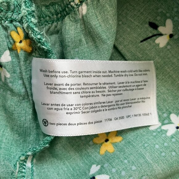 Carter's Toddler Sleeveless Dress 24M | Green Floral Bee Tiered Viscose VGUC - Picture 6 of 16